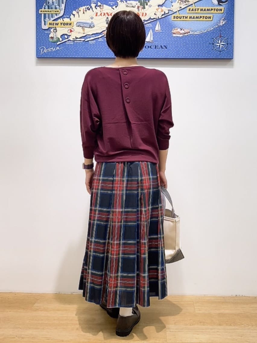 Hamaさんの「Dessin｜【洗える】後ろボタンニットプルオーバー七分袖」を使ったコーディネート