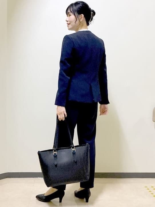  beni_gingerさんの「Reflect｜【SS-4Lサイズ／通勤／セットアップ可】ノーカラージャケット」を使ったコーディネート
