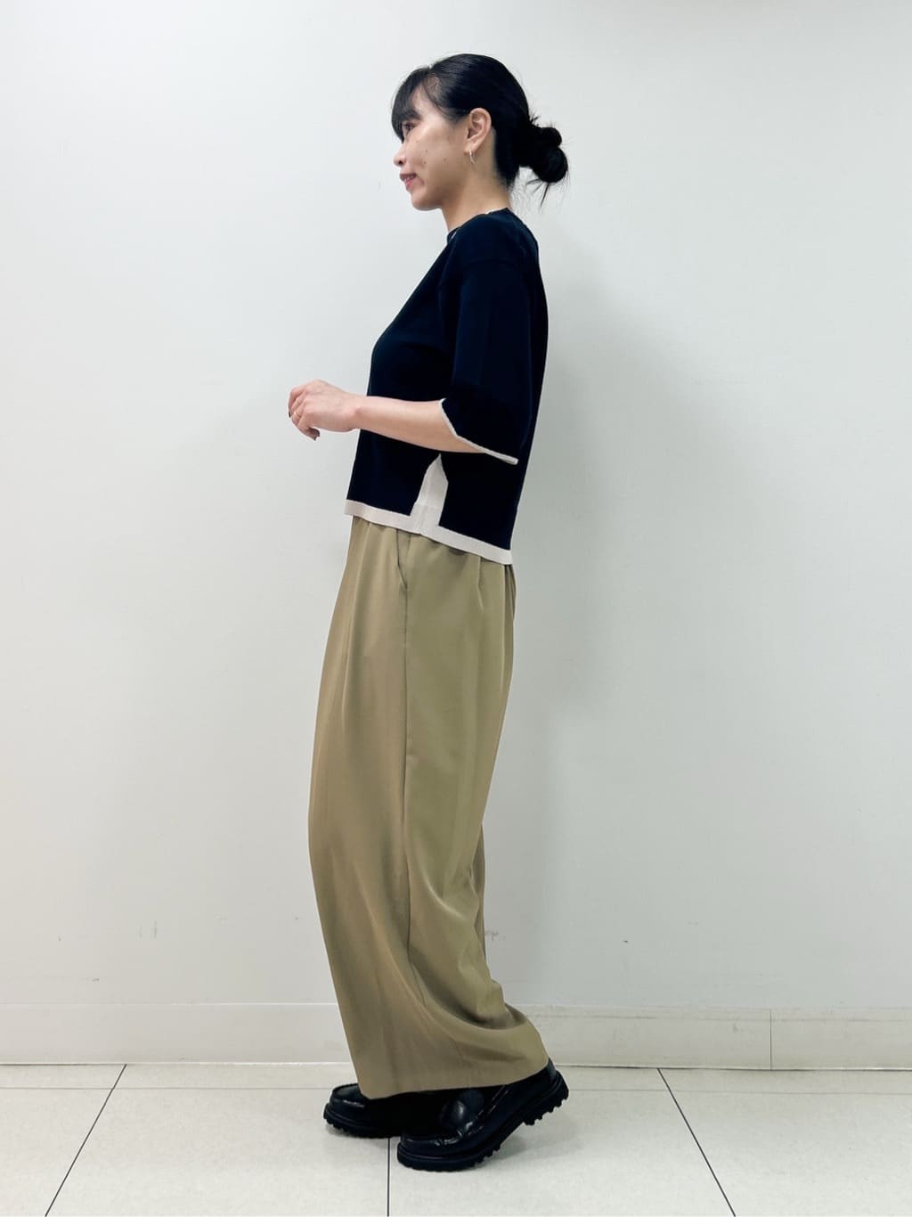Kaiさんの「Dessin｜【洗える】バイカラーショート丈ニット」を使ったコーディネート