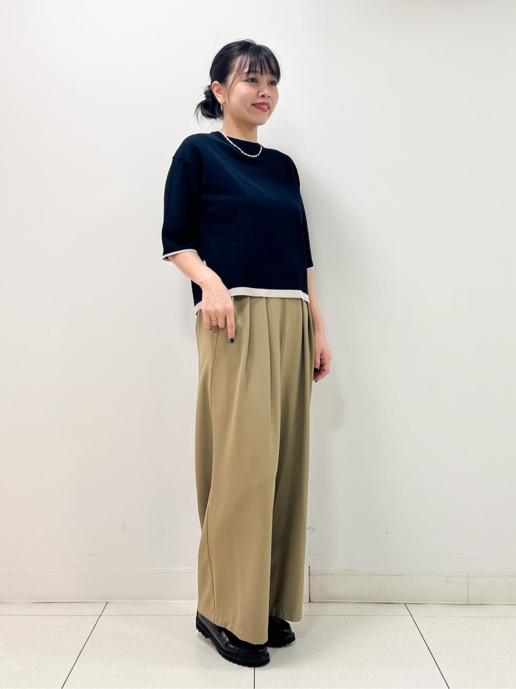 Kaiさんの「Dessin｜【洗える】バイカラーショート丈ニット」を使ったコーディネート