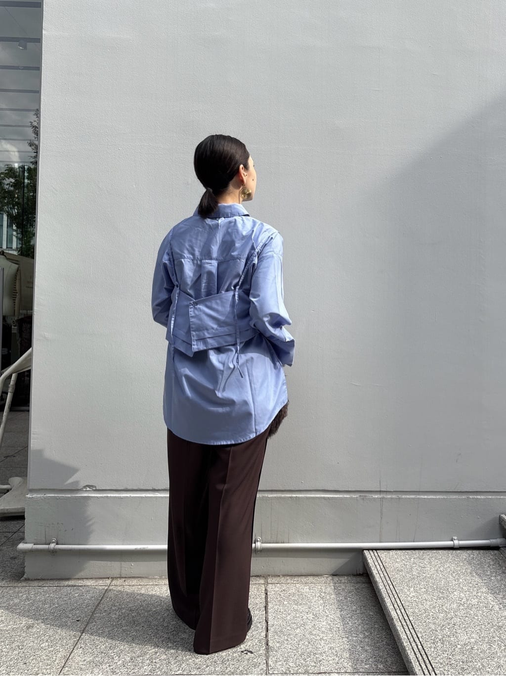 ayanoさんの「INDIVI｜Comfy SET UP｜イージーストレートワイドパンツ【セットアップ対応／通勤/カセット服】」を使ったコーディネート