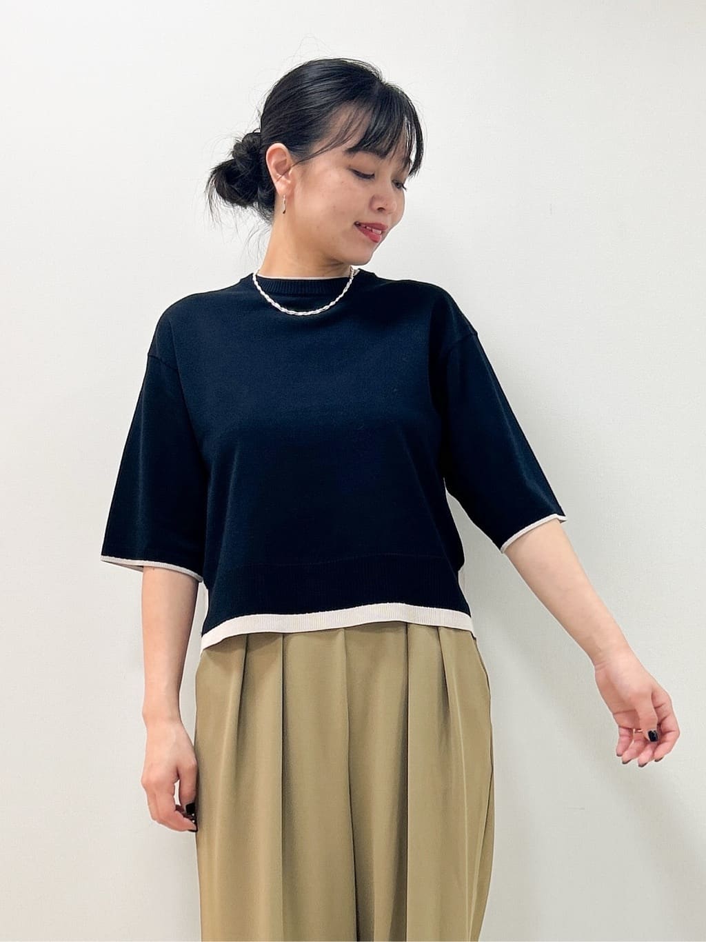 Kaiさんの「Dessin｜【洗える】バイカラーショート丈ニット」を使ったコーディネート