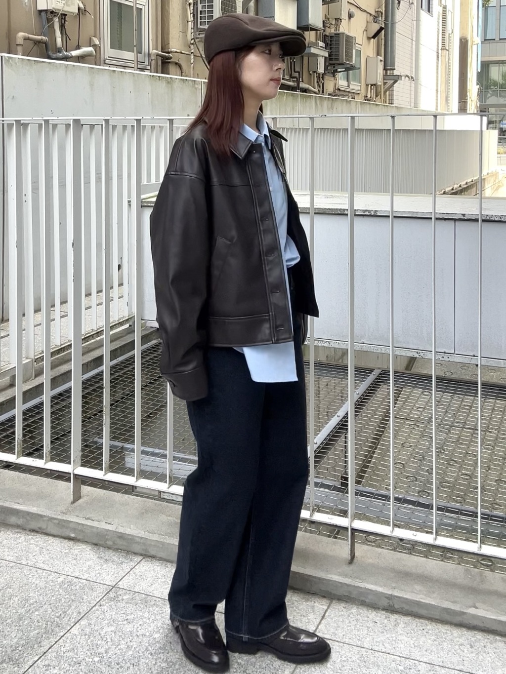 RINAさんの「OPAQUE.CLIP｜シンセティックレザー調ブルゾン【洗える】」を使ったコーディネート