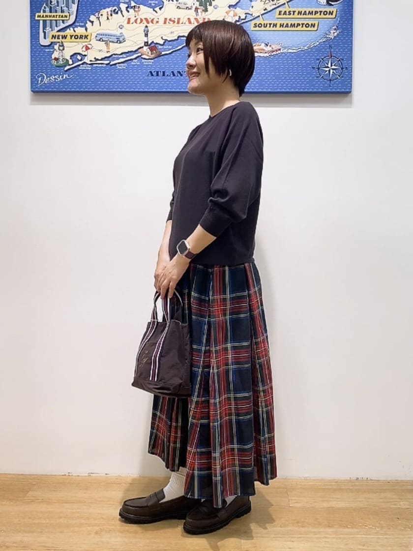 Hamaさんの「Dessin｜【洗える】後ろボタンニットプルオーバー七分袖」を使ったコーディネート