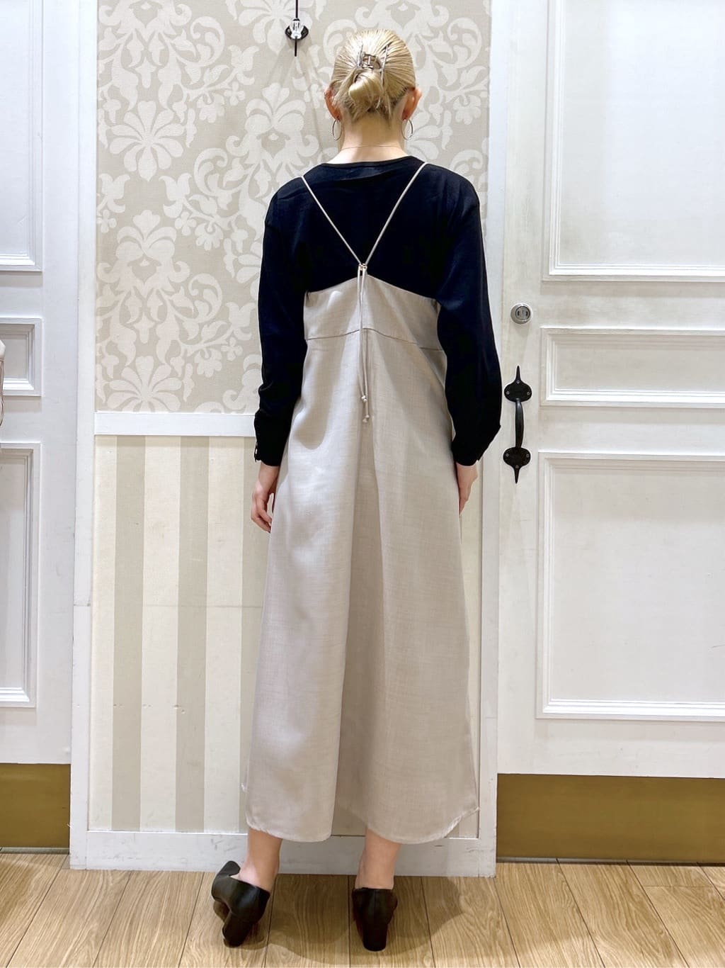 望 愛さんの「grove｜【カセット服】洗えるAラインキャミワンピース」を使ったコーディネート