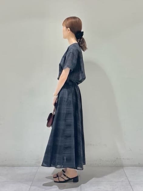 kyokaさんの「UNTITLED｜【セットアップ可/エレガント】シアーチェックTブラウス」を使ったコーディネート