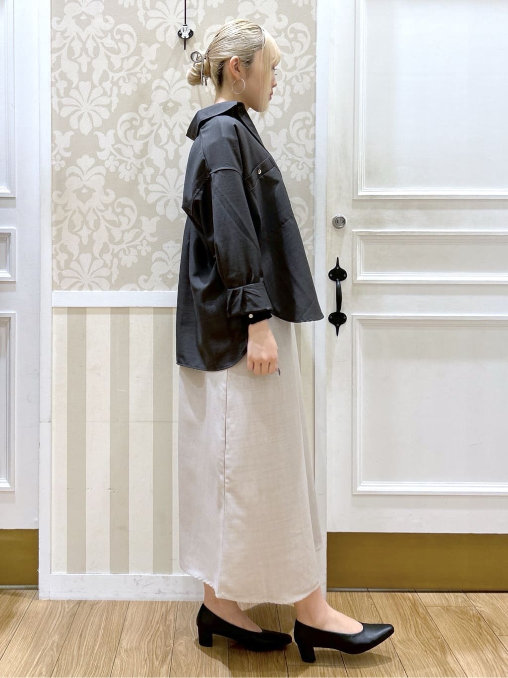 望 愛さんの「grove｜【カセット服】洗えるAラインキャミワンピース」を使ったコーディネート