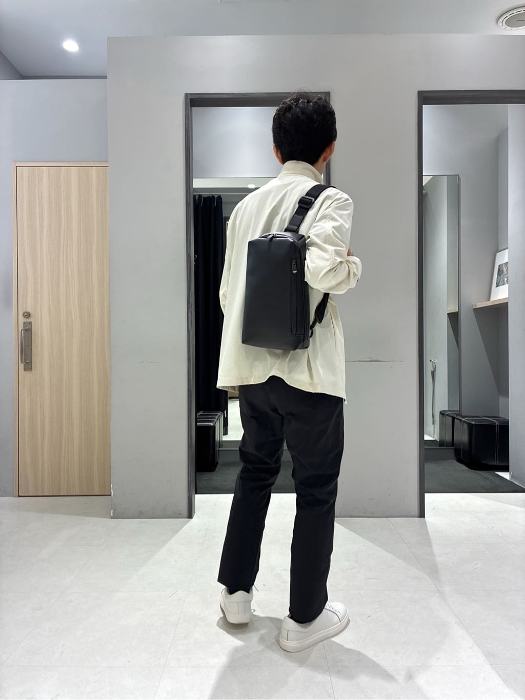 わいずみさんの「TAKEO KIKUCHI｜【COOL CITY WEAR】ストライプジャージ ボタンダウンシャツ /接触冷感」を使ったコーディネート