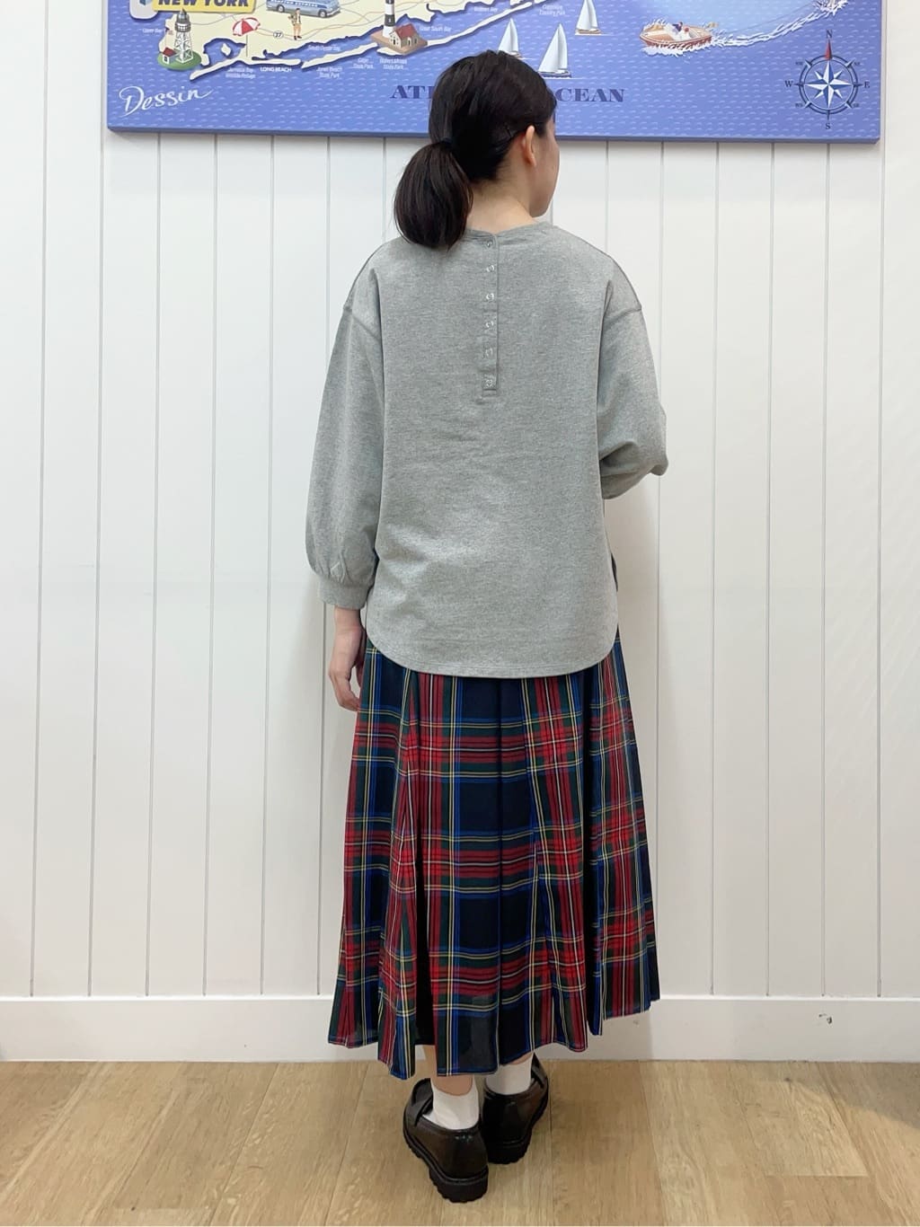 Mayaさんの「Dessin｜【ウエストゴム/洗える】映えチェック柄スカート（XS~L）」を使ったコーディネート