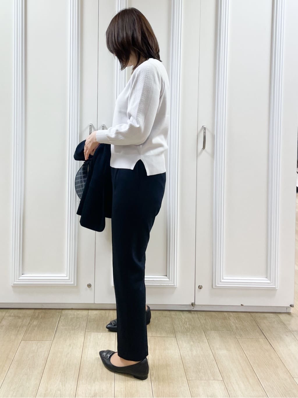 めいさんの「Reflect｜【選べる6色／長く着られる◎】ボートネックニット」を使ったコーディネート