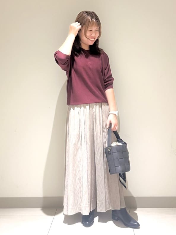 Liriさんの「Dessin｜【洗える】後ろボタンニットプルオーバー七分袖」を使ったコーディネート