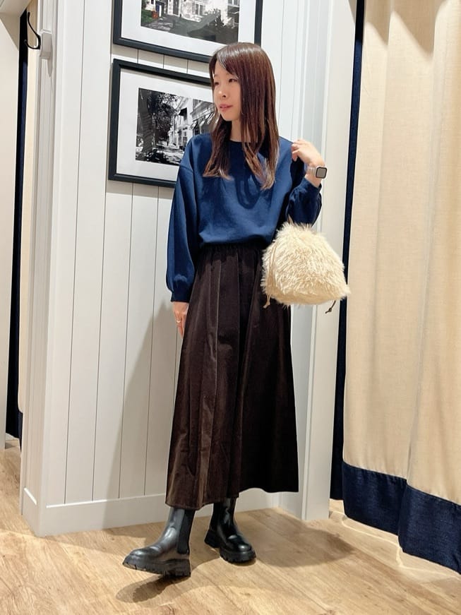 mihoさんの「Dessin｜【360度可愛い・洗える】バックヘンリーカットソー」を使ったコーディネート