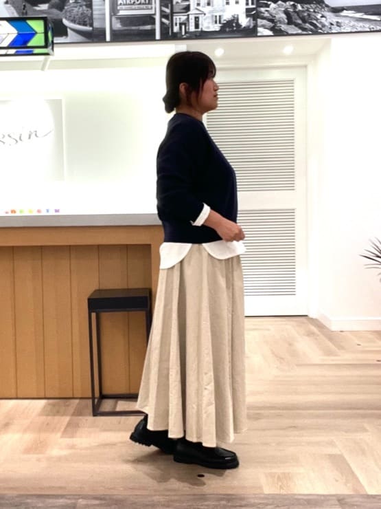 rinさんの「Dessin｜【美シルエット/洗える】切替カットソー」を使ったコーディネート