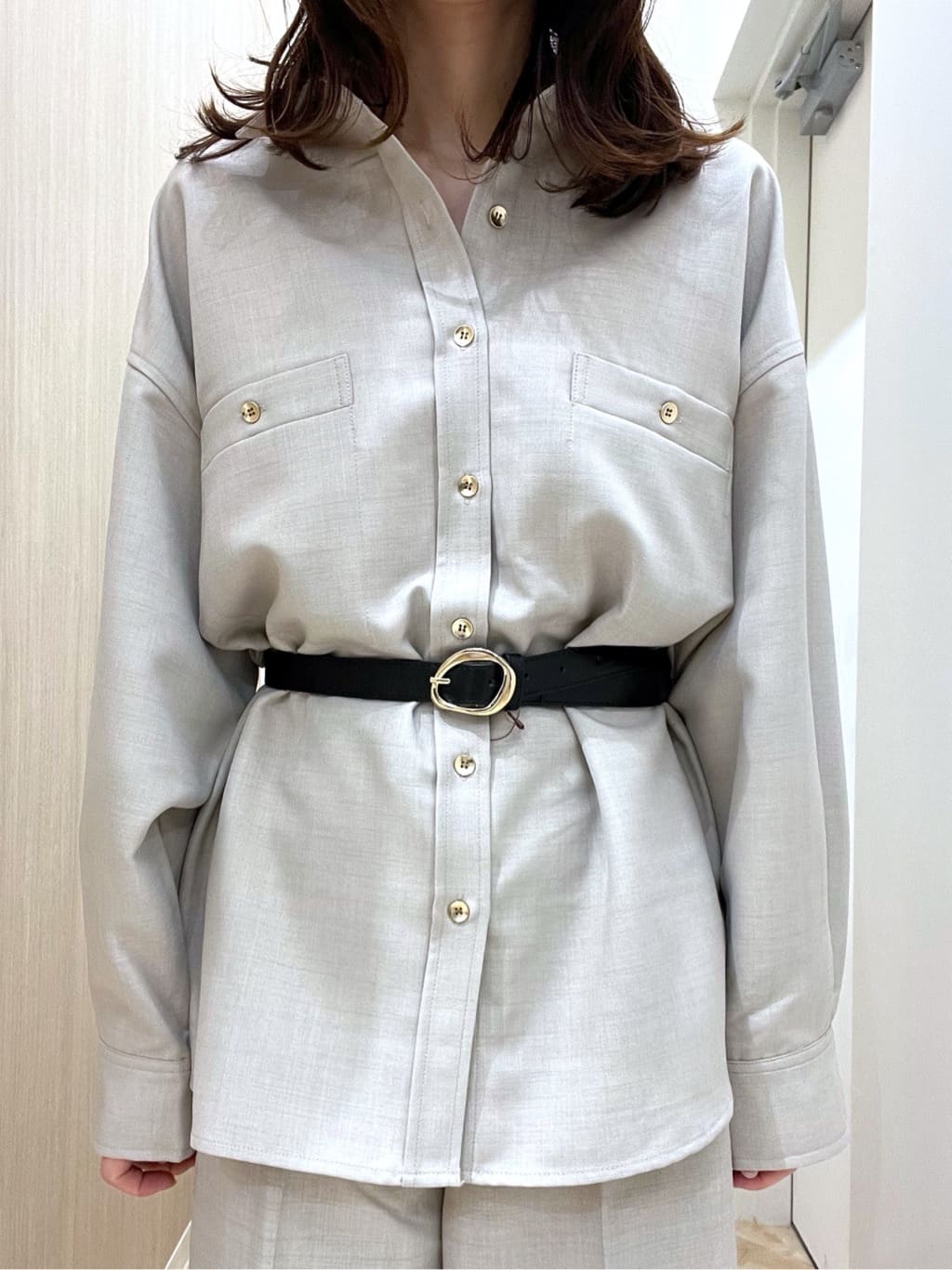 おまつさんの「grove｜【カセット服/選べる着丈】洗濯機で洗えるオーバーシャツ」を使ったコーディネート