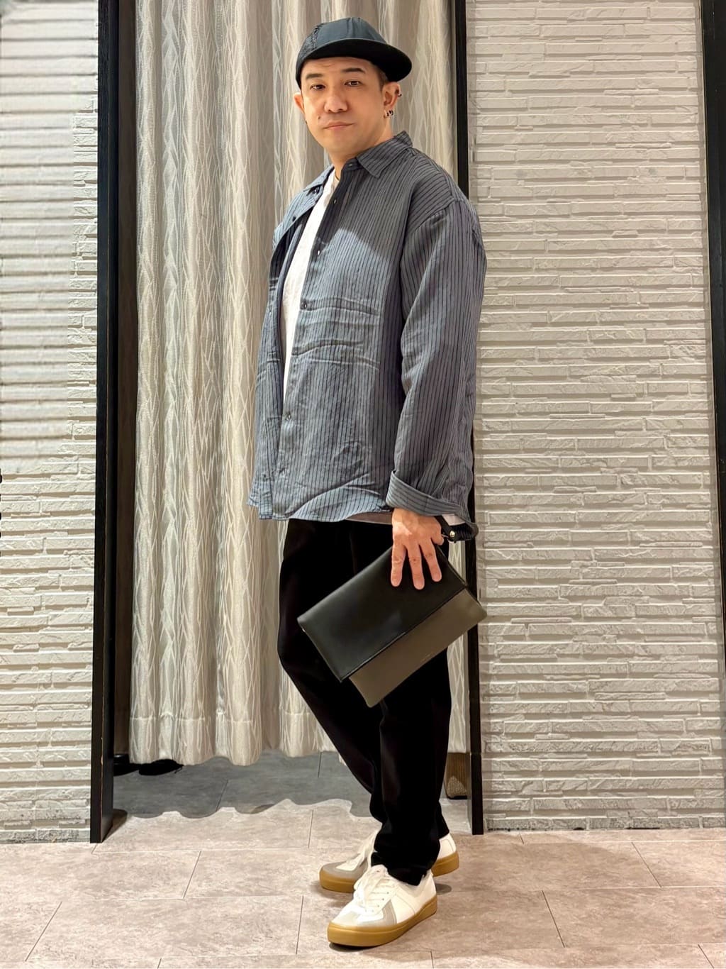 Pーyamaさんの「THE SHOP TK｜チェック＆ストライプ アソート長袖シャツ【洗濯機OK】」を使ったコーディネート