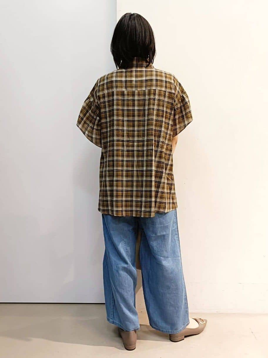 あんさんの「THE SHOP TK｜チェック柄チュニックブラウス」を使ったコーディネート