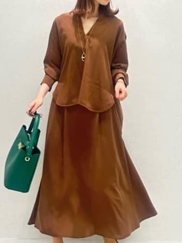 Miwaさんの「UNTITLED｜【セットアップ可/スキッパー/ゆったり】リラクパウダーシャツ」を使ったコーディネート