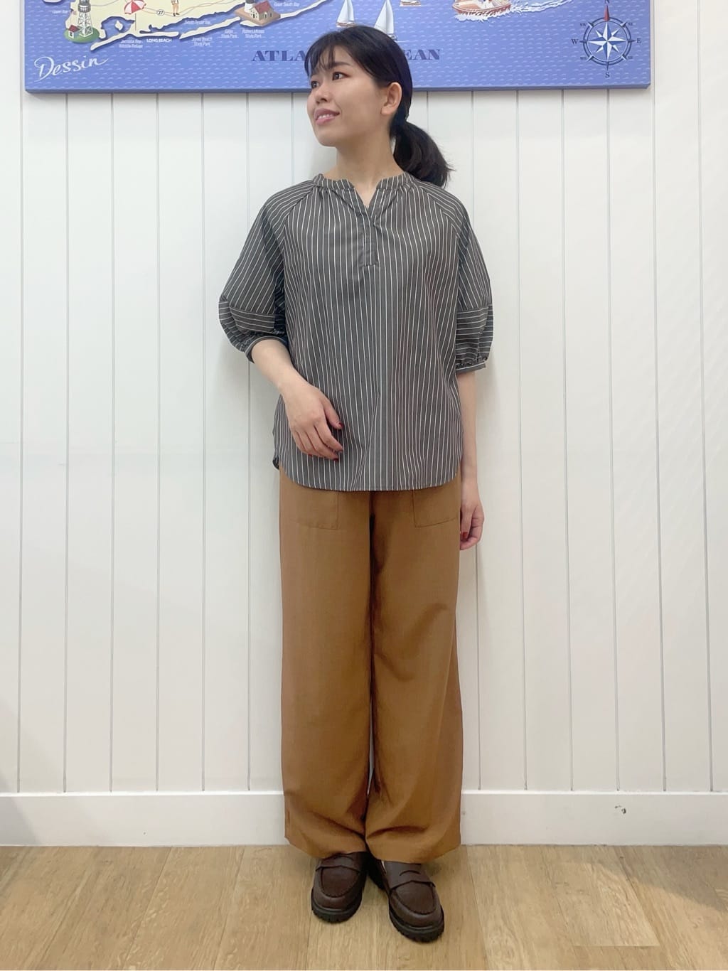 Mayaさんの「Dessin｜【ウエストゴム・洗える】アウトポケットワイドパンツ（XS～L）」を使ったコーディネート