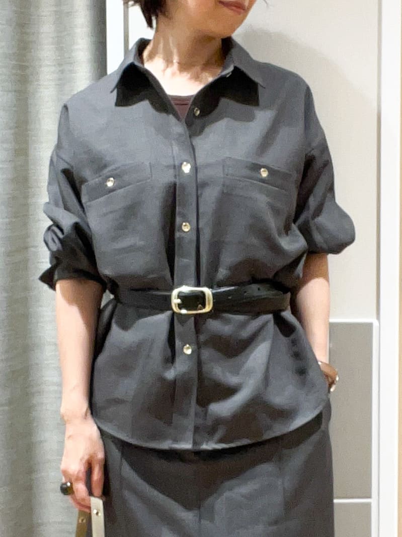 ヨッコさんの「grove｜【カセット服/選べる着丈】洗濯機で洗えるオーバーシャツ」を使ったコーディネート