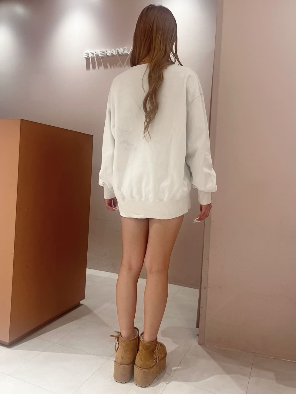 Maoさんの「ESPERANZA｜【EC先行販売】厚底レースアップリボンフェイクムートンブーツ」を使ったコーディネート