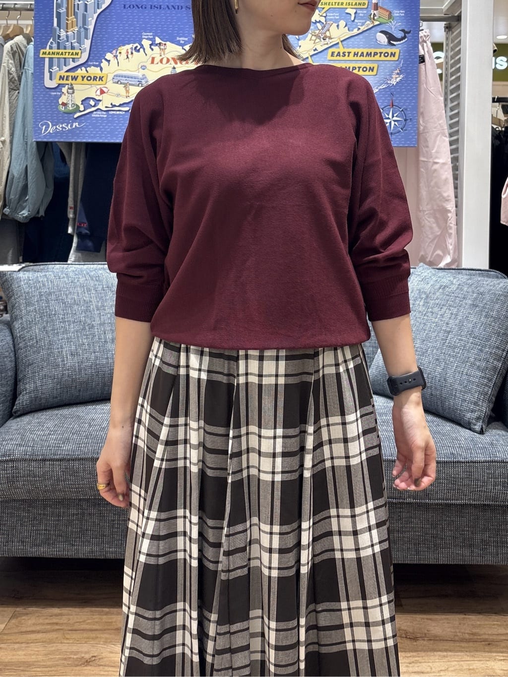 risaさんの「Dessin｜【洗える】後ろボタンニットプルオーバー七分袖」を使ったコーディネート