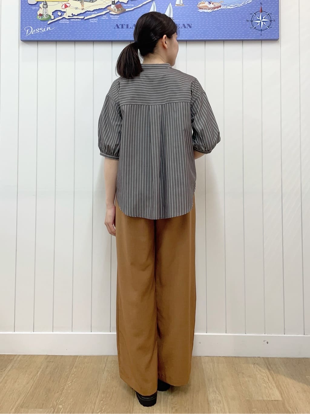 Mayaさんの「Dessin｜【ウエストゴム・洗える】アウトポケットワイドパンツ（XS～L）」を使ったコーディネート