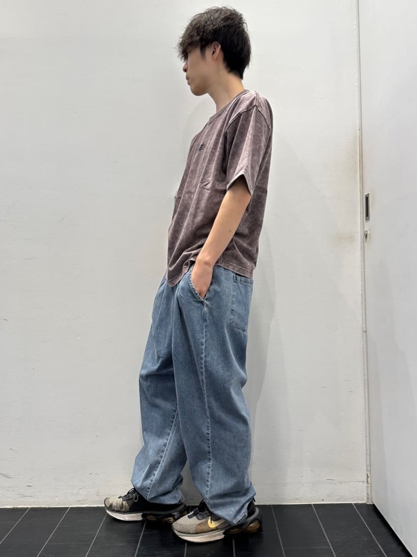 ちびちゃんさんの「THE SHOP TK｜ヴィンテージライク フェード5分袖Tシャツ 【ビッグシルエット／洗濯機OK】」を使ったコーディネート