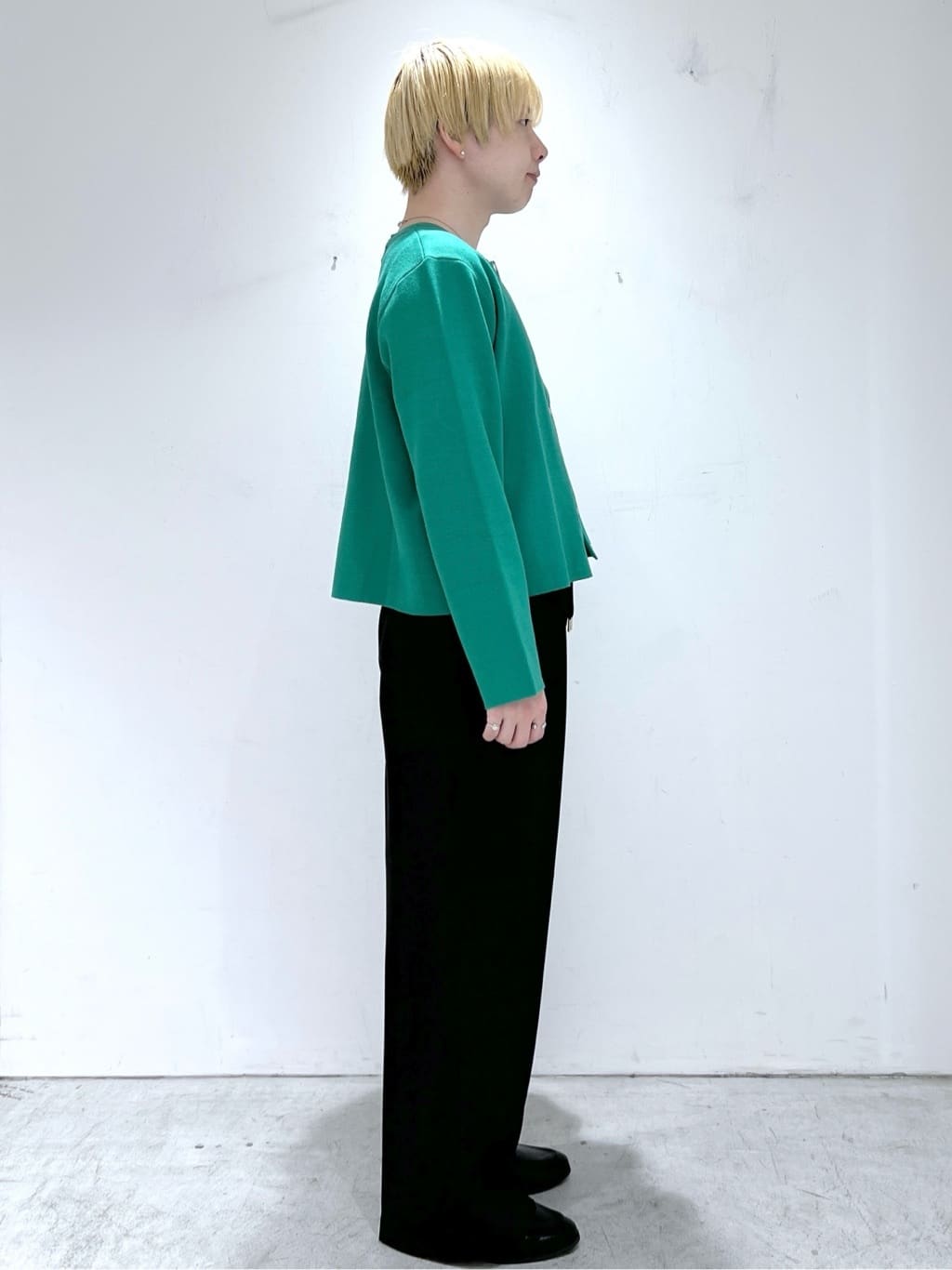JINさんの「OPAQUE.CLIP｜ケーブルハーフスリーブニット【UVケア／洗濯機OK】《6col／S～LL》」を使ったコーディネート