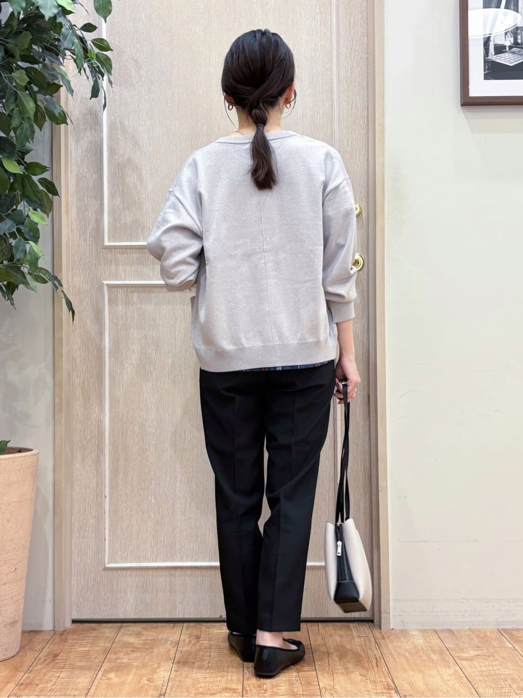 なみさんの「SHOO･LA･RUE｜【S-LL/5分袖】お袖タックできれいに魅せる 大人のチェックブラウス」を使ったコーディネート