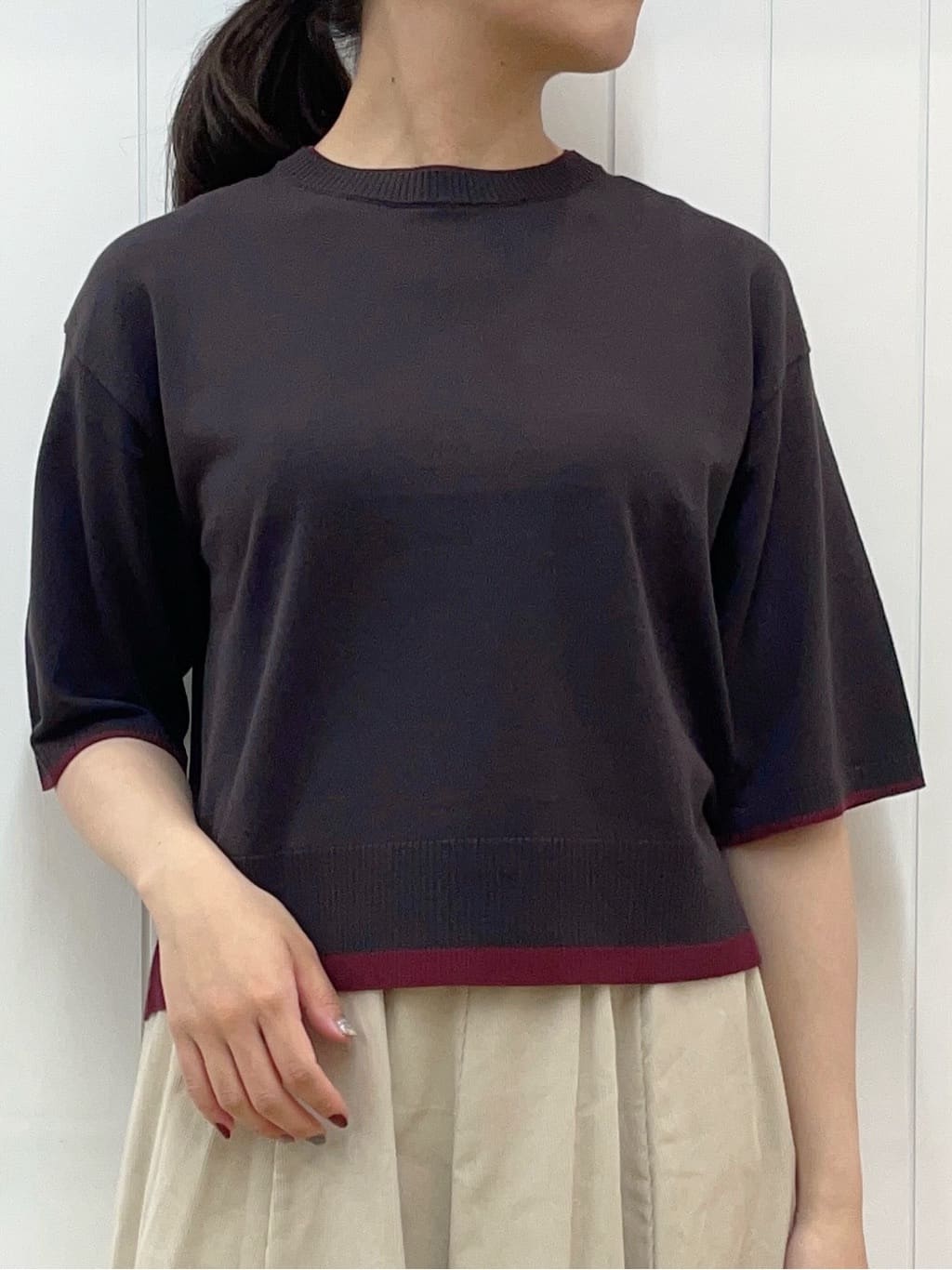 Mayaさんの「Dessin｜【洗える】バイカラーショート丈ニット」を使ったコーディネート