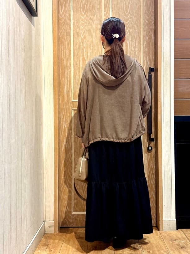 KAORIさんの「SHOO･LA･RUE｜【S-LL】柔らかシアーでこなれるフーディブルゾン」を使ったコーディネート