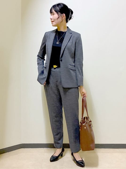  beni_gingerさんの「Reflect｜【アウターを着てもすっきり／手洗い可／インナーにおすすめ◎】六分袖プルオーバージャージ」を使ったコーディネート