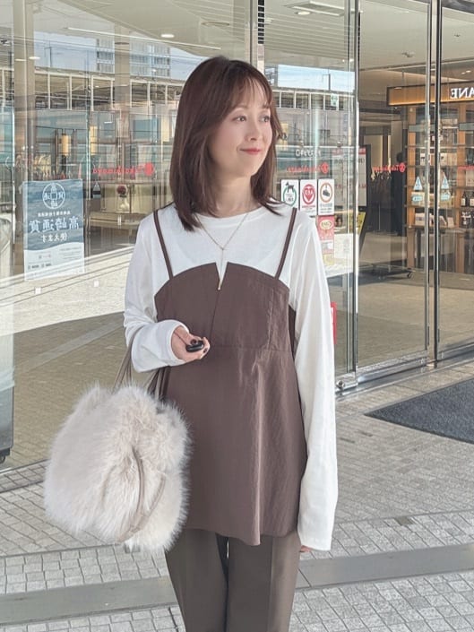 makiさんの「UNTITLED｜【洗える/ゆったりシルエット】ビスチェドッキング　プルオーバー」を使ったコーディネート