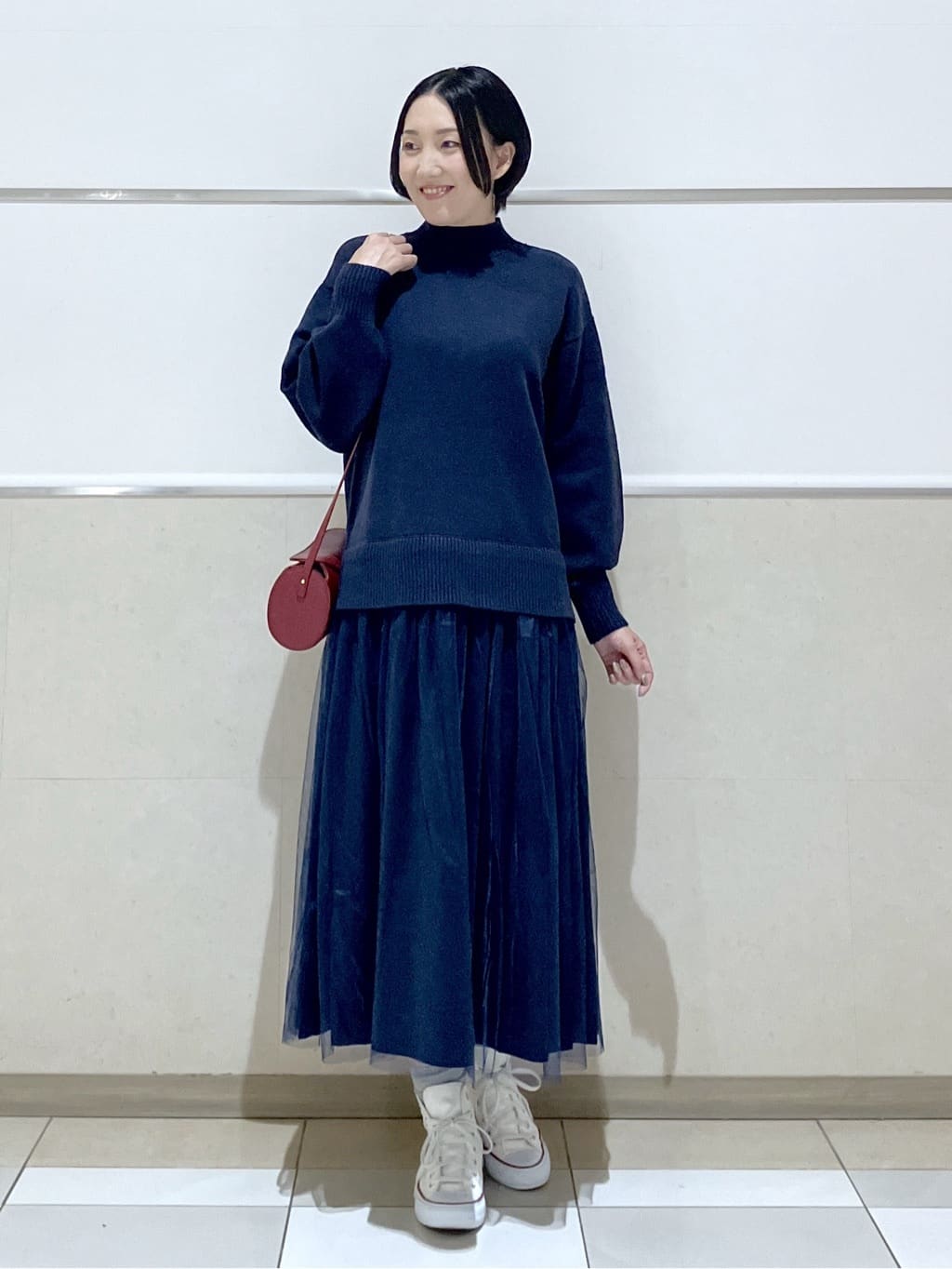 eriko さんの「Dessin｜【洗える】ニットチュールドッキングワンピース」を使ったコーディネート