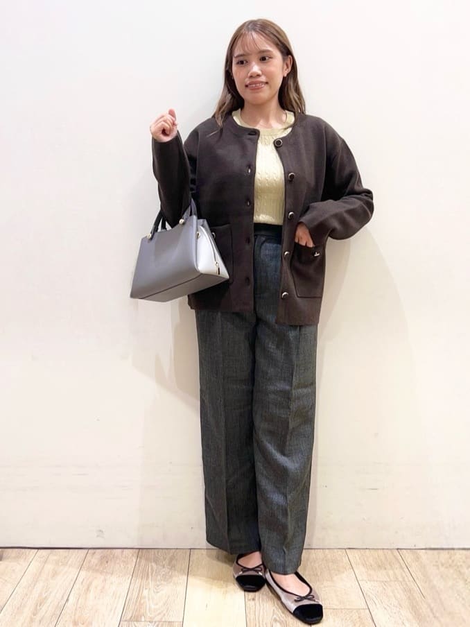 Ririさんの「index｜ツィード調ワイドストレートパンツ【洗濯機OK／防シワ】」を使ったコーディネート
