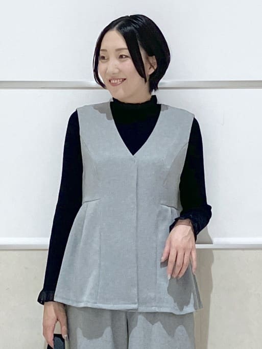 eriko さんの「Dessin｜【洗える】オーガンジーフリルニット」を使ったコーディネート