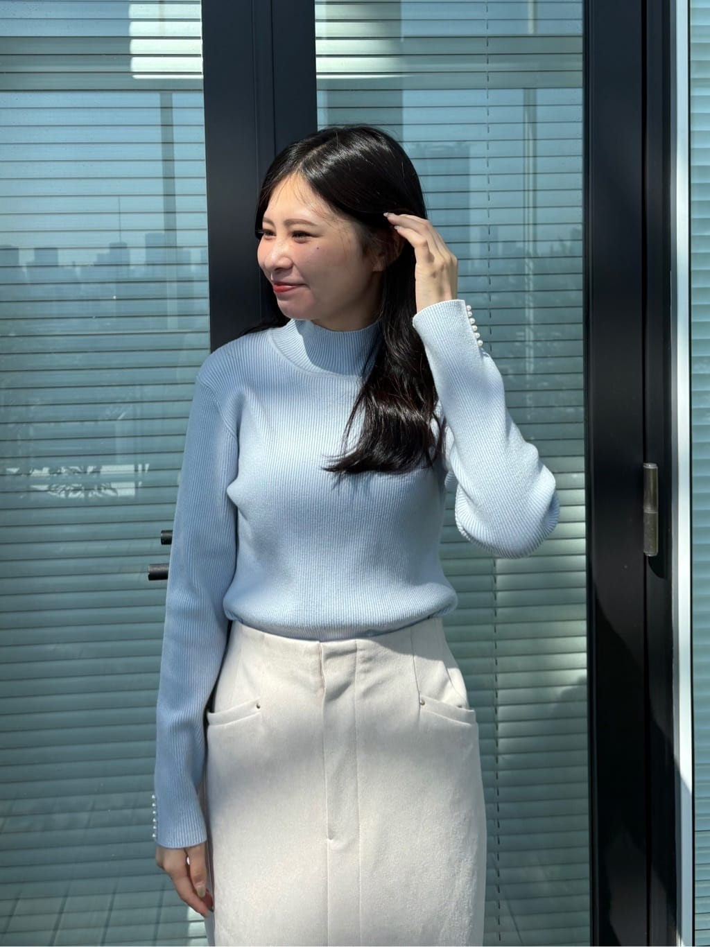 AOIさんの「Couture brooch｜【多機能・フェミニン】パール調リブニット」を使ったコーディネート