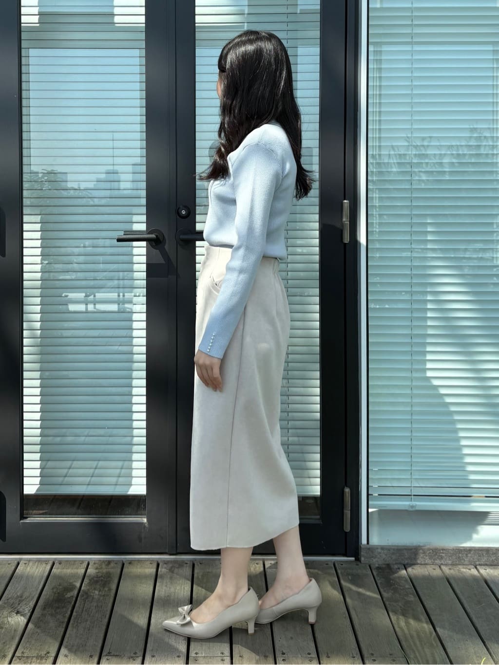AOIさんの「Couture brooch｜【多機能・フェミニン】パール調リブニット」を使ったコーディネート