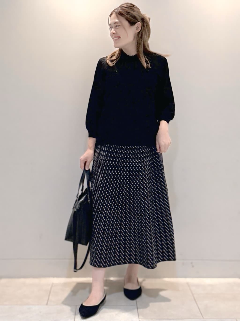S&auml;K&iuml;さんの「Reflect｜【透けにくい◎】衿付き七分袖ニット」を使ったコーディネート
