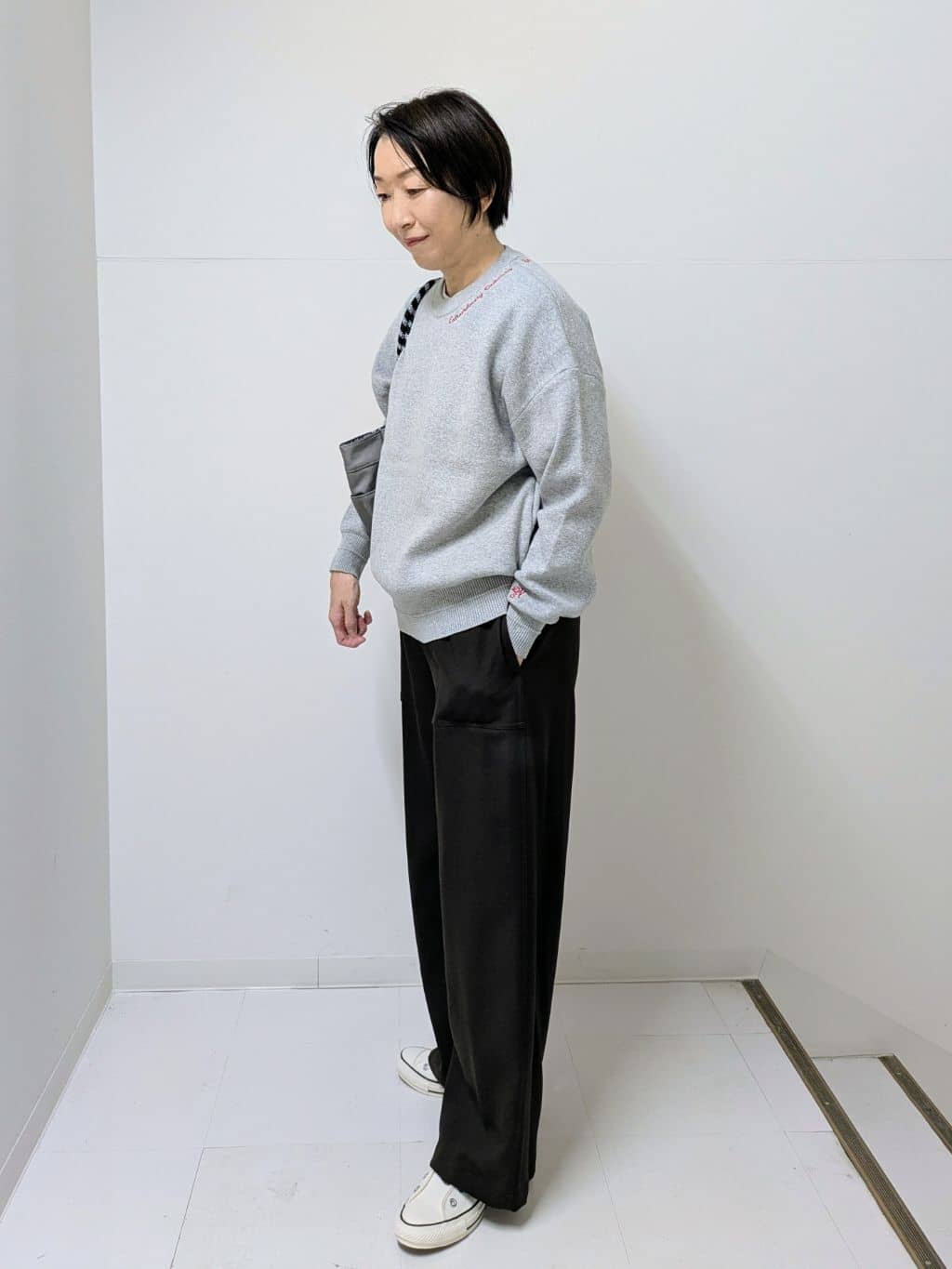 Asaさんの「Dessin｜【洗える】刺繍入りジャカードニット」を使ったコーディネート