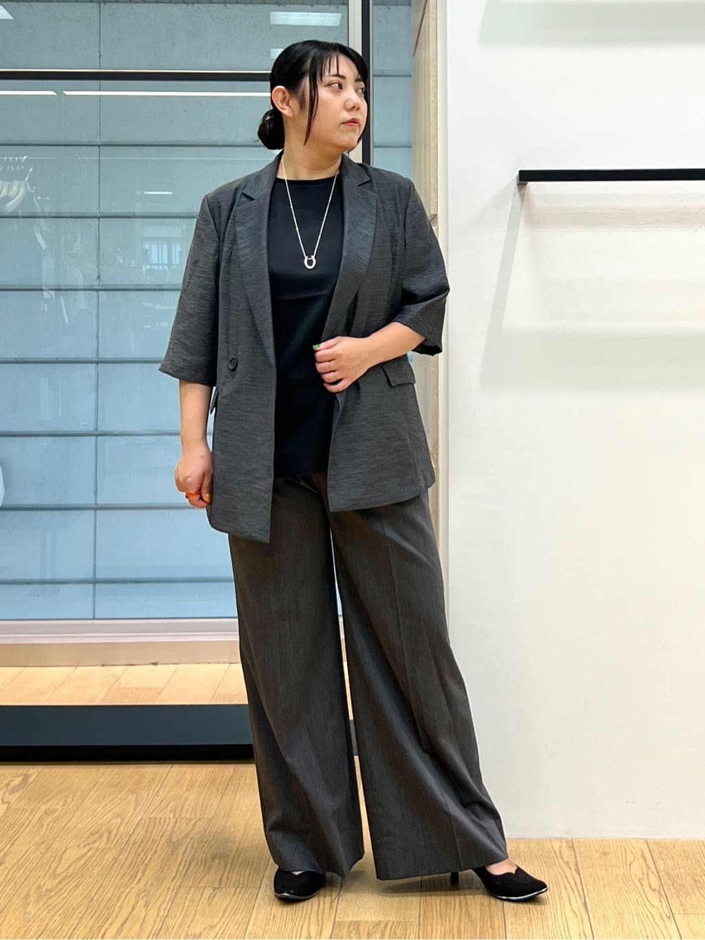 shimaさんの「INDIVI｜ライトダブルジャケット」を使ったコーディネート