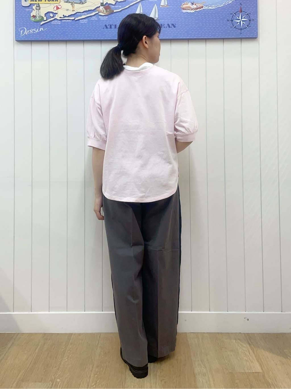 Mayaさんの「Dessin｜【360度可愛い/前後2WAY/洗える】ライトコットンヘンリーカットソー」を使ったコーディネート