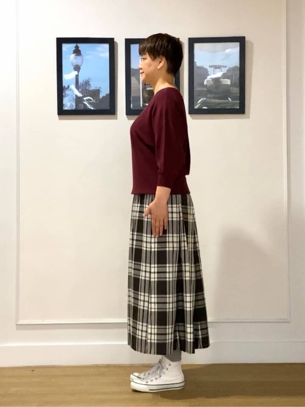 Hiroさんの「Dessin｜【洗える】後ろボタンニットプルオーバー七分袖」を使ったコーディネート