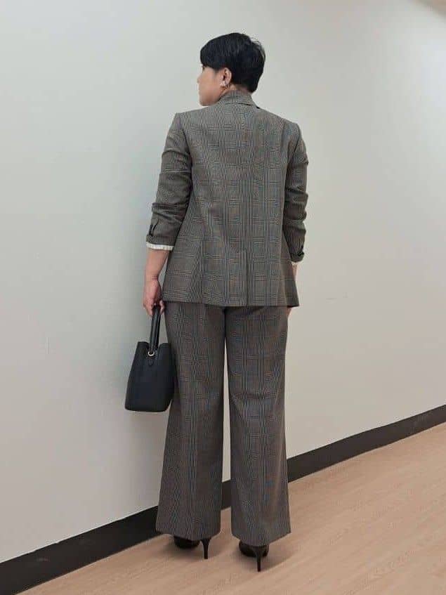 ますこさんの「UNTITLED｜【セットアップ可】ウールライク ダブルブレストジャケット」を使ったコーディネート