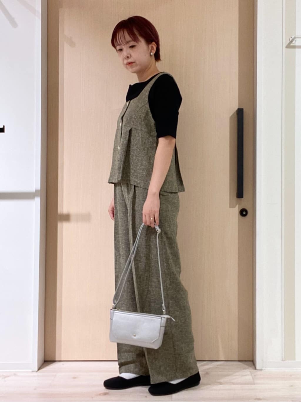 ひらしーさんの「SHOO･LA･RUE｜【S-LL】女性らしさ漂うハートネック テレコ5分袖トップス」を使ったコーディネート