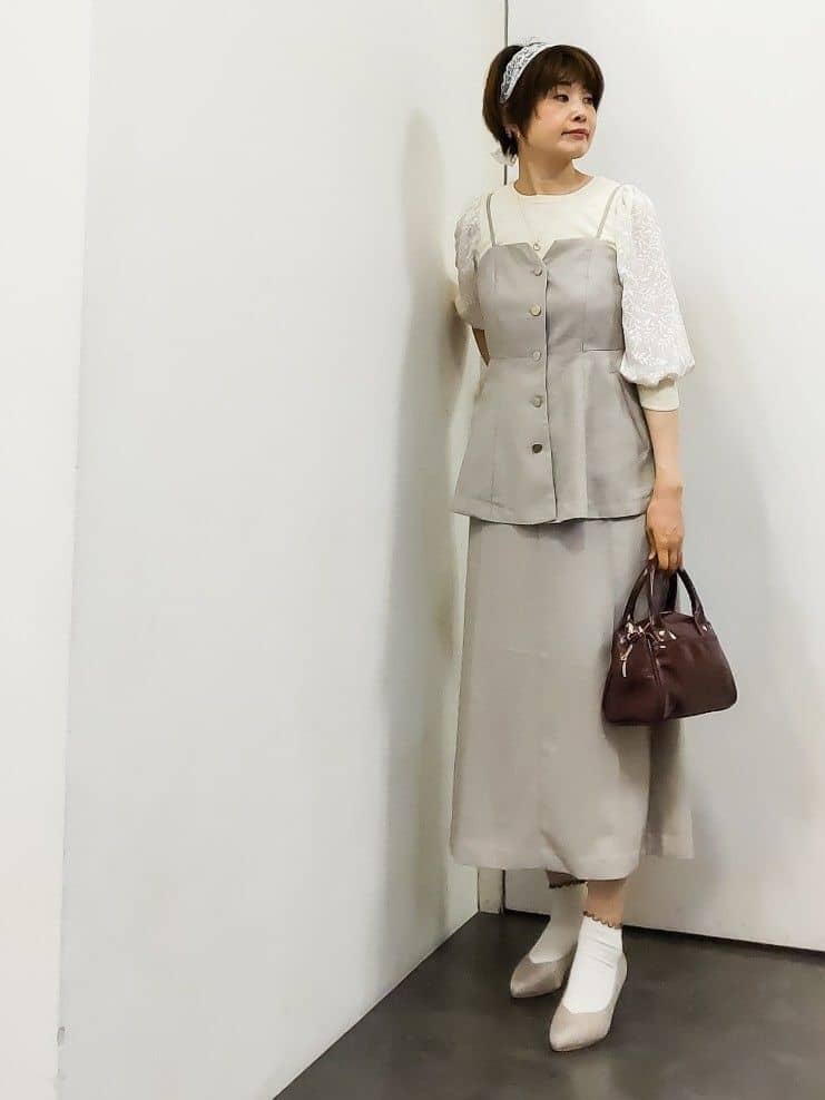 やまちゃんさんの「grove｜【カセット服】主役級キャミビスチェ」を使ったコーディネート