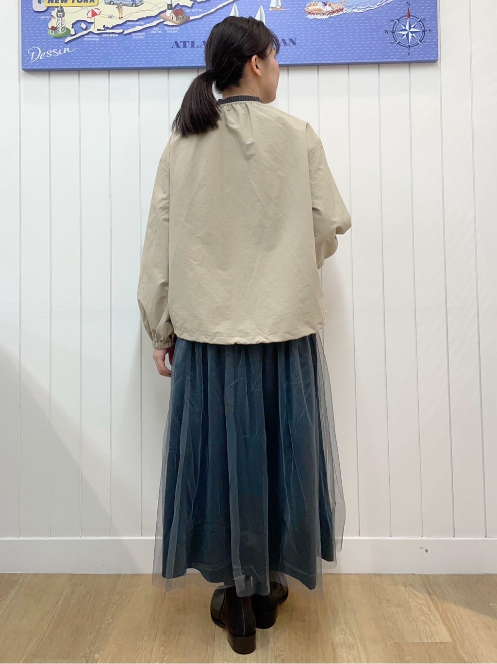 Mayaさんの「Dessin｜【洗える】ニットチュールドッキングワンピース」を使ったコーディネート