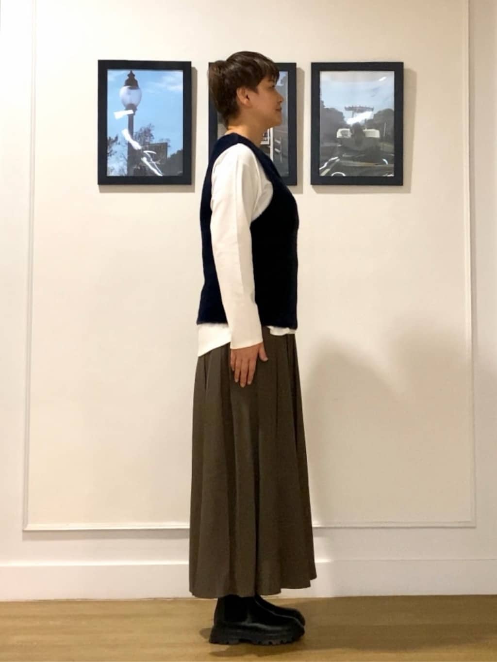 Hiroさんの「Dessin｜【洗える】ファーヤーンジップジレ」を使ったコーディネート