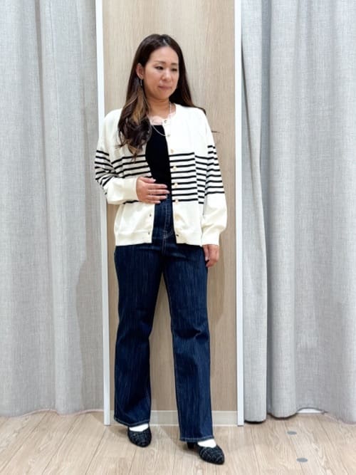 sachiさんの「grove｜【洗える】シンプルに映える、ラグランスリーブカーディガン」を使ったコーディネート