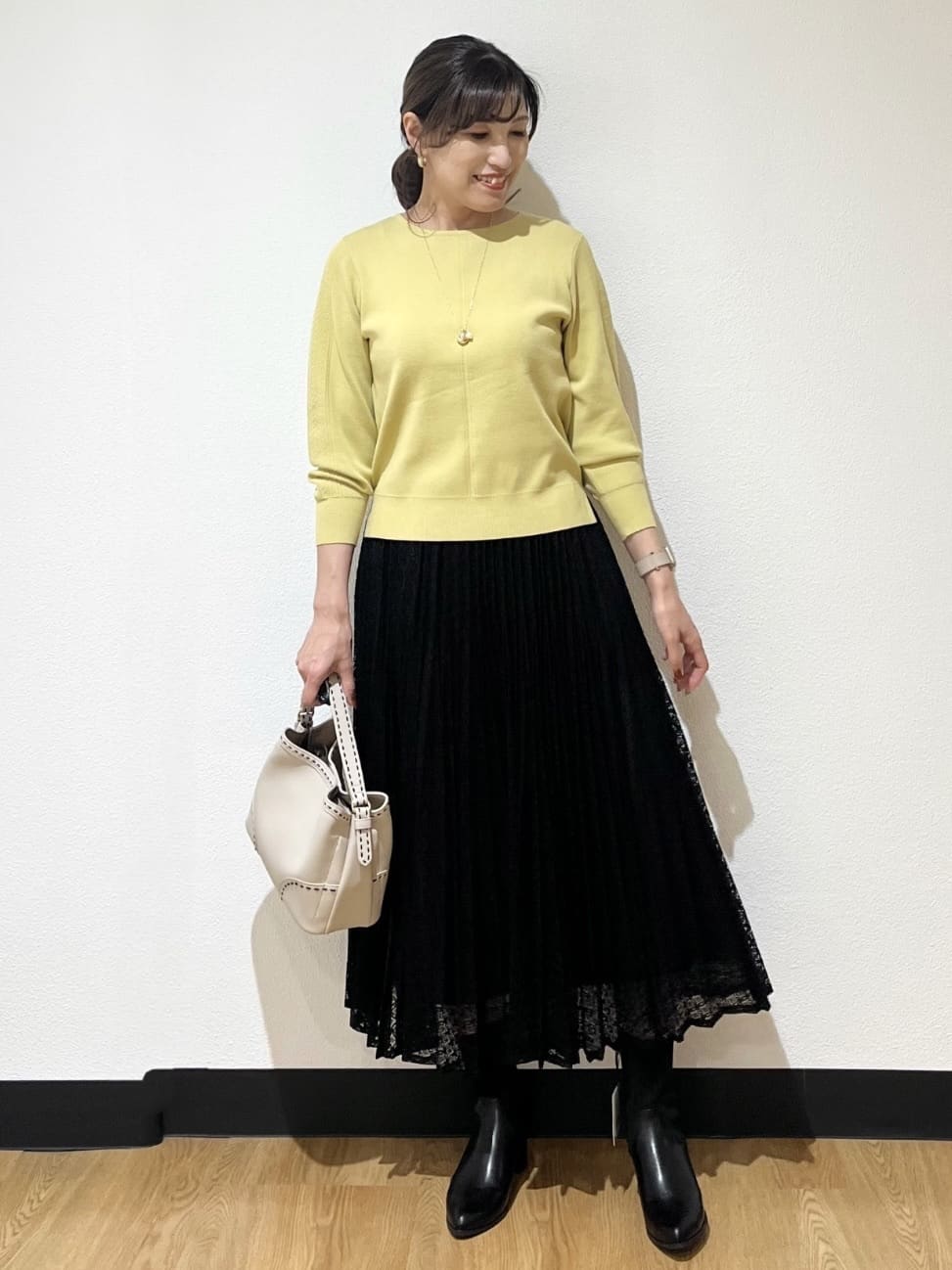 ayaさんの「Reflect｜【選べる6色／長く着られる◎】ボートネックニット」を使ったコーディネート